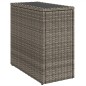 vidaXL Garten-Beistelltisch mit Glasplatte Grau 58x27,5x55 cm Rattan vidaXL Garten-Beistelltisch mit Glasplatte Grau 58x27,5x55 cm Rattan