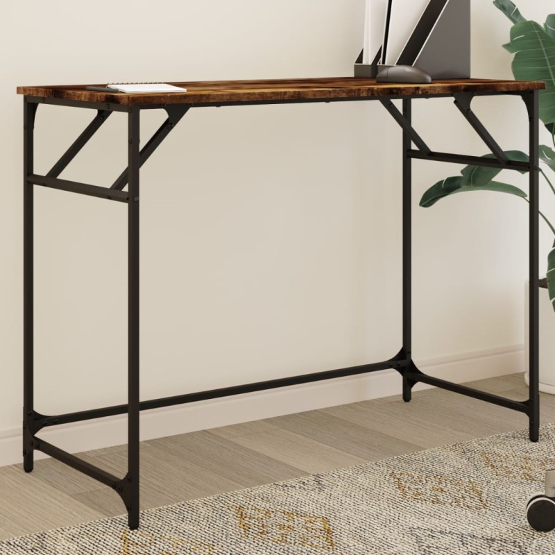 vidaXL Schreibtisch Räuchereiche 100x45x76 cm Holzwerkstoff und Stahl vidaXL Schreibtisch Räuchereiche 100x45x76 cm Holzwerkstoff und Stahl