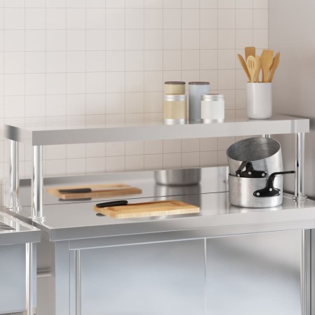 vidaXL Aufsatzboard für Küchentisch 110x30x35 cm Edelstahl