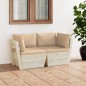 Garten-Palettensofa 2-Sitzer mit Kissen Fichtenholz Garten-Palettensofa 2-Sitzer mit Kissen Fichtenholz
