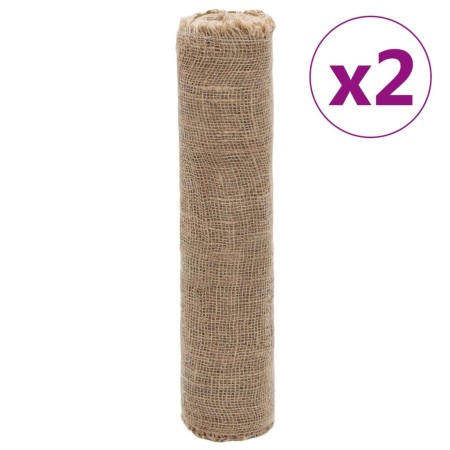 vidaXL Jute-Rollen 2 Stk. 0,5x50 m 100 % Jute 200 g/m²