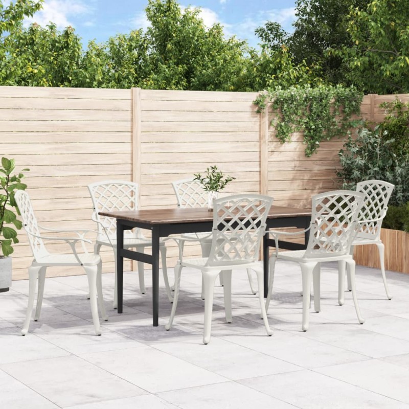 vidaXL Gartenstühle 6 Stk. Aluminiumguss Weiß vidaXL Gartenstühle 6 Stk. Aluminiumguss Weiß
