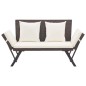 vidaXL Gartenbank mit Kissen Braun 176 cm Poly Rattan vidaXL Gartenbank mit Kissen Braun 176 cm Poly Rattan