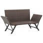 vidaXL Gartenbank mit Kissen Braun 176 cm Poly Rattan vidaXL Gartenbank mit Kissen Braun 176 cm Poly Rattan