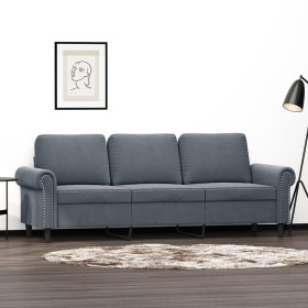 vidaXL 3-Sitzer-Sofa Dunkelgrau 180 cm Samt