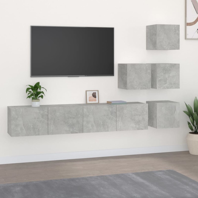 vidaXL TV-Wandschrank Betongrau Holzwerkstoff vidaXL TV-Wandschrank Betongrau Holzwerkstoff