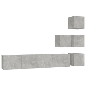 vidaXL TV-Wandschrank Betongrau Holzwerkstoff