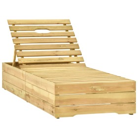 vidaXL Sonnenliege mit Grüner Auflage Imprägniertes Kiefernholz