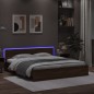 vidaXL Bettgestell mit Kopfteil und LED-Beleuchtung Braun Eiche-Optik vidaXL Bettgestell mit Kopfteil und LED-Beleuchtung Braun Eiche-Optik