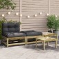 vidaXL Gartensofa ohne Armlehnen mit Kissen und Hockern vidaXL Gartensofa ohne Armlehnen mit Kissen und Hockern