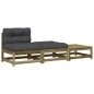 vidaXL Gartensofa ohne Armlehnen mit Kissen und Hockern vidaXL Gartensofa ohne Armlehnen mit Kissen und Hockern