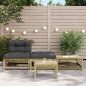 vidaXL Gartensofa ohne Armlehnen mit Kissen und Hockern vidaXL Gartensofa ohne Armlehnen mit Kissen und Hockern