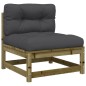 vidaXL Gartensofa ohne Armlehnen mit Kissen und Hockern vidaXL Gartensofa ohne Armlehnen mit Kissen und Hockern