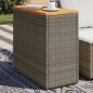vidaXL Garten-Beistelltisch mit Holzplatte Grau 58x27,5x55 cm Rattan vidaXL Garten-Beistelltisch mit Holzplatte Grau 58x27,5x55 cm Rattan