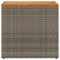 vidaXL Garten-Beistelltisch mit Holzplatte Grau 58x27,5x55 cm Rattan vidaXL Garten-Beistelltisch mit Holzplatte Grau 58x27,5x55 cm Rattan