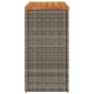 vidaXL Garten-Beistelltisch mit Holzplatte Grau 58x27,5x55 cm Rattan vidaXL Garten-Beistelltisch mit Holzplatte Grau 58x27,5x55 cm Rattan