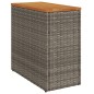 vidaXL Garten-Beistelltisch mit Holzplatte Grau 58x27,5x55 cm Rattan vidaXL Garten-Beistelltisch mit Holzplatte Grau 58x27,5x55 cm Rattan
