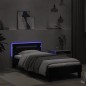 vidaXL Bettgestell mit Kopfteil und LED-Leuchten Schwarz 90x200 cm vidaXL Bettgestell mit Kopfteil und LED-Leuchten Schwarz 90x200 cm