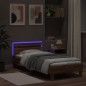 vidaXL Bettgestell mit Kopfteil und LED-Leuchten Braun Eiche 90x190 cm vidaXL Bettgestell mit Kopfteil und LED-Leuchten Braun Eiche 90x190 cm