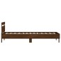 vidaXL Bettgestell mit Kopfteil und LED-Leuchten Braun Eiche 90x190 cm vidaXL Bettgestell mit Kopfteil und LED-Leuchten Braun Eiche 90x190 cm