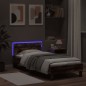 vidaXL Bettgestell mit Kopfteil und LED-Leuchten Räuchereiche 75x190cm vidaXL Bettgestell mit Kopfteil und LED-Leuchten Räuchereiche 75x190cm