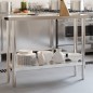 vidaXL Küchen-Arbeitstisch 110x30x85 cm Edelstahl vidaXL Küchen-Arbeitstisch 110x30x85 cm Edelstahl