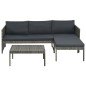 vidaXL 3-tlg. Garten-Lounge-Set mit Kissen Poly Rattan Grau vidaXL 3-tlg. Garten-Lounge-Set mit Kissen Poly Rattan Grau
