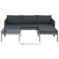vidaXL 3-tlg. Garten-Lounge-Set mit Kissen Poly Rattan Grau vidaXL 3-tlg. Garten-Lounge-Set mit Kissen Poly Rattan Grau