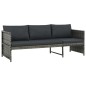 vidaXL 3-tlg. Garten-Lounge-Set mit Kissen Poly Rattan Grau vidaXL 3-tlg. Garten-Lounge-Set mit Kissen Poly Rattan Grau