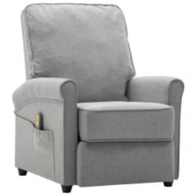 vidaXL Massagesessel Hellgrau Stoff