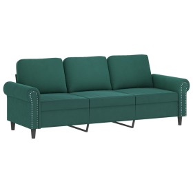 vidaXL 3-Sitzer-Sofa Dunkelgrün 180 cm Samt