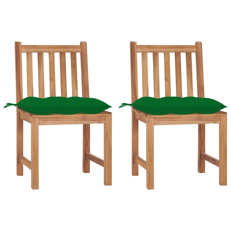 Gartenstühle 2 Stk. mit Kissen Massivholz Teak Gartenstühle 2 Stk. mit Kissen Massivholz Teak