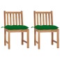 Gartenstühle 2 Stk. mit Kissen Massivholz Teak Gartenstühle 2 Stk. mit Kissen Massivholz Teak
