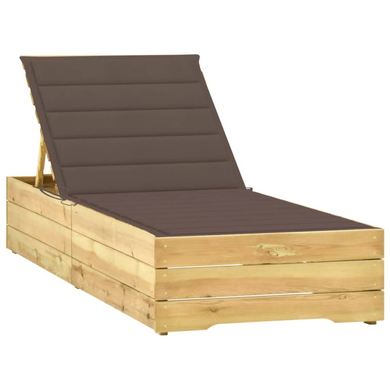 vidaXL Sonnenliege mit Taupe Auflage Imprägniertes Kiefernholz vidaXL Sonnenliege mit Taupe Auflage Imprägniertes Kiefernholz