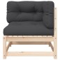 vidaXL Garten-Ecksofa mit Kissen und Hocker vidaXL Garten-Ecksofa mit Kissen und Hocker