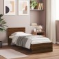 vidaXL Bettgestell mit Kopfteil Braun Eiche 75x190 cm Holzwerkstoff vidaXL Bettgestell mit Kopfteil Braun Eiche 75x190 cm Holzwerkstoff