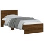 vidaXL Bettgestell mit Kopfteil Braun Eiche 75x190 cm Holzwerkstoff vidaXL Bettgestell mit Kopfteil Braun Eiche 75x190 cm Holzwerkstoff