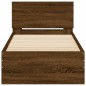 vidaXL Bettgestell mit Kopfteil Braun Eiche 75x190 cm Holzwerkstoff vidaXL Bettgestell mit Kopfteil Braun Eiche 75x190 cm Holzwerkstoff