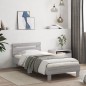 vidaXL Bettgestell mit Kopfteil und LED-Leuchten Grau Sonoma 75x190 cm vidaXL Bettgestell mit Kopfteil und LED-Leuchten Grau Sonoma 75x190 cm