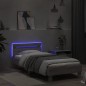 vidaXL Bettgestell mit Kopfteil und LED-Leuchten Grau Sonoma 75x190 cm vidaXL Bettgestell mit Kopfteil und LED-Leuchten Grau Sonoma 75x190 cm