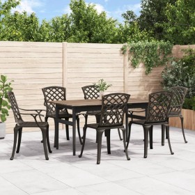 vidaXL Gartenstühle 6 Stk. Aluminiumguss Bronzen