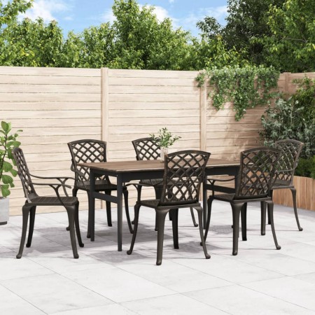 vidaXL Gartenstühle 6 Stk. Aluminiumguss Bronzen