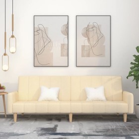 vidaXL Schlafsofa 2-Sitzer Creme Stoff