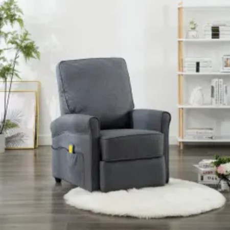 vidaXL Massagesessel Dunkelgrau Stoff
