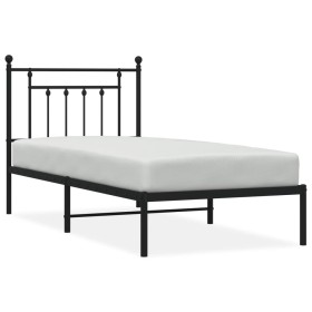 vidaXL Bettgestell mit Kopfteil Metall Schwarz 90x190 cm