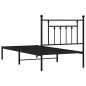 vidaXL Bettgestell mit Kopfteil Metall Schwarz 90x190 cm vidaXL Bettgestell mit Kopfteil Metall Schwarz 90x190 cm