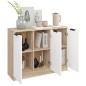 vidaXL Sideboard Weiß und Sonoma-Eiche 90,5x30x70 cm Holzwerkstoff vidaXL Sideboard Weiß und Sonoma-Eiche 90,5x30x70 cm Holzwerkstoff