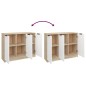 vidaXL Sideboard Weiß und Sonoma-Eiche 90,5x30x70 cm Holzwerkstoff vidaXL Sideboard Weiß und Sonoma-Eiche 90,5x30x70 cm Holzwerkstoff