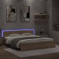 vidaXL Bettgestell mit Kopfteil und LED-Beleuchtung Sonoma-Eiche vidaXL Bettgestell mit Kopfteil und LED-Beleuchtung Sonoma-Eiche