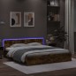 vidaXL Bettgestell mit Kopfteil und LED-Beleuchtung Räuchereiche vidaXL Bettgestell mit Kopfteil und LED-Beleuchtung Räuchereiche